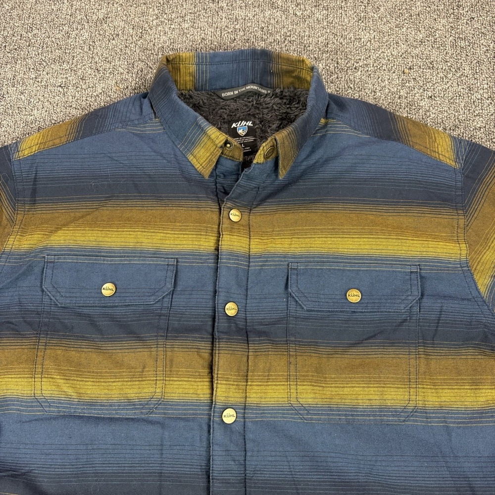 Kuhl Joyrydr Jacket Mens Large Plaid Flannel Sherpa Lined Shacket Button Snap - Picture 4 of 11